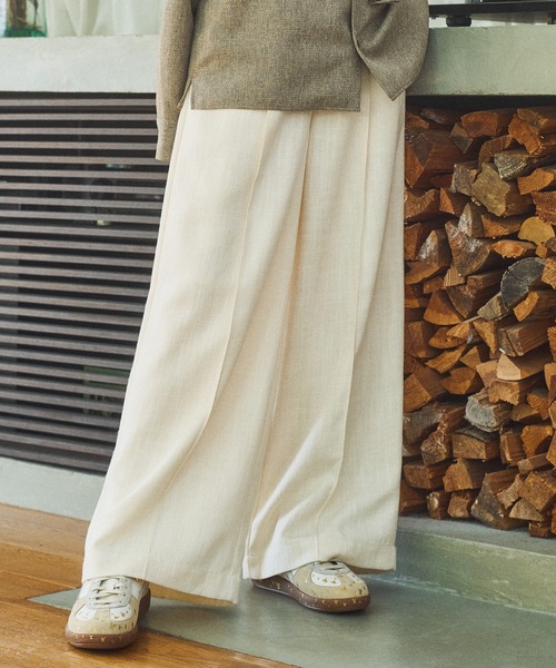 Casper John（キャスパージョン） スラックス Imitation linen semi