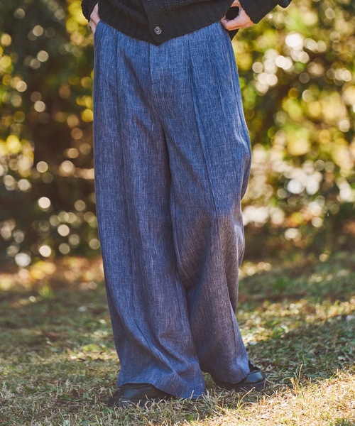Casper John（キャスパージョン） スラックス Imitation linen semi