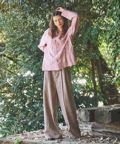 Casper John（キャスパージョン） スラックス Imitation linen semi