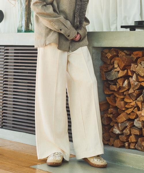 Casper John（キャスパージョン） スラックス Imitation linen semi