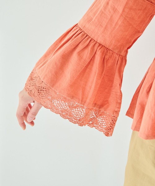 「Crisp」 長袖ブラウス FREE オレンジ レディース_画像9