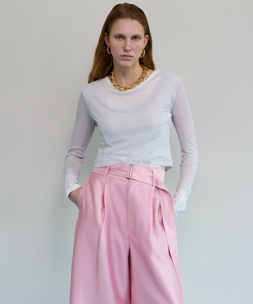 Maison special Top/2WAYネックバイカラーコンフィートップ MAISON SPECIAL（メゾンスペシャル） 2WAY Neck Bicolor Comfort Top