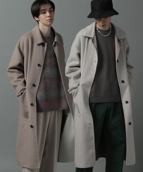HARE（ハレ） ステンカラーコート SMALL ベージュ メンズ : ZOZOTOWN