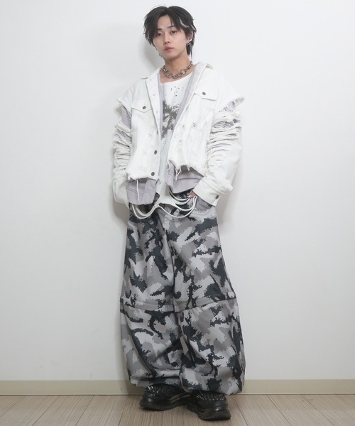 「GRANCY」 デニムジャケット L ホワイト メンズ_画像8