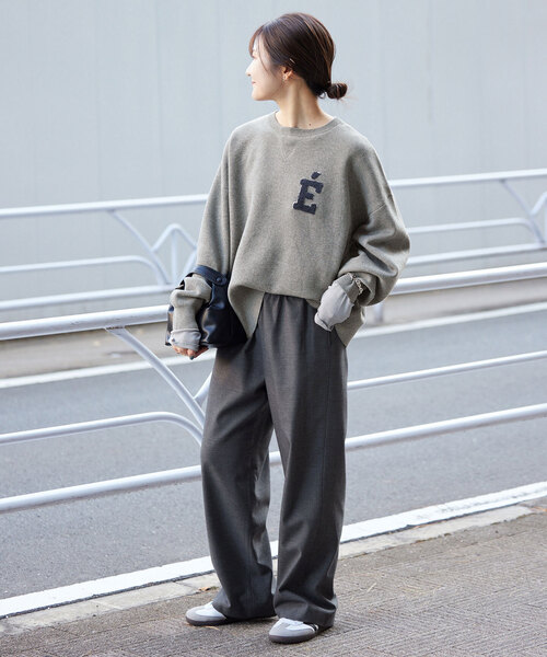 「SLOBE IENA」 長袖ニット FREE チャコールグレー レディース_画像5