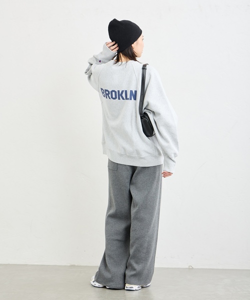 「Champion」 スウェットカットソー LARGE ネイビー レディースの画像