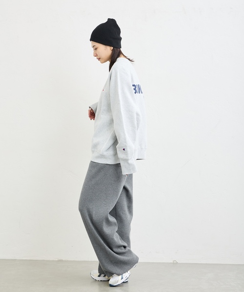 「Champion」 スウェットカットソー LARGE ネイビー レディースの画像