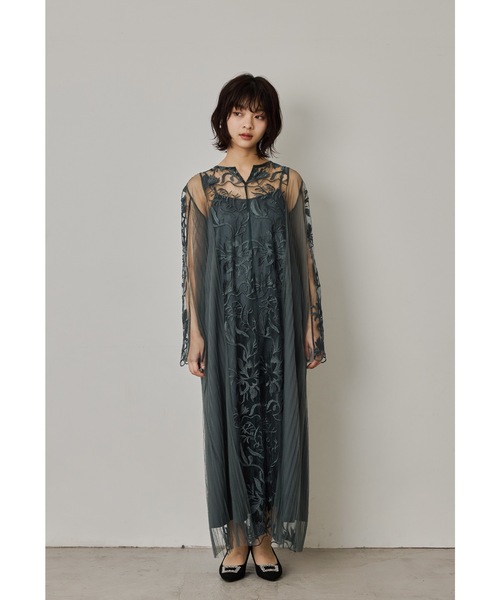 「niana」 長袖ワンピース M グレー レディースの画像