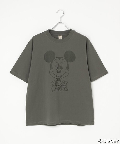 MICKEY MOUSE（ミッキーマウス） tシャツ USED風フェイスプリントT