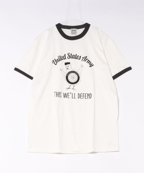 HOUSTON（ヒューストン） tシャツ リンガーTシャツ(U.S.ARMY) メンズ