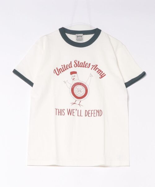 HOUSTON（ヒューストン） tシャツ リンガーTシャツ(U.S.ARMY) メンズ