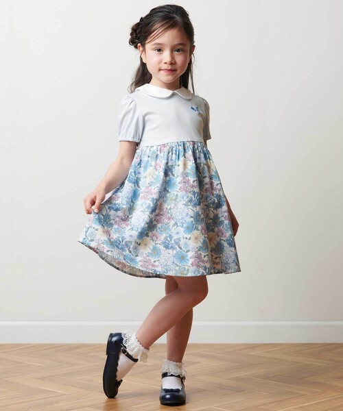 タルティーヌ エ　ショコラ　リバティワンピース　140 タルティーヌ エ ショコラ リバティワンピース 140 キッズ服(100cm