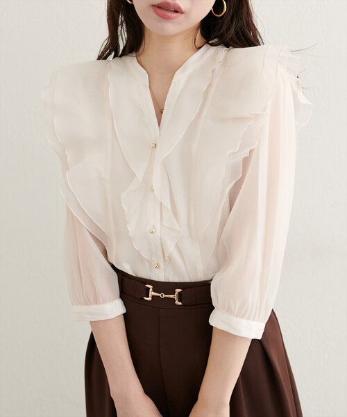 「natural couture」 7分袖ブラウス FREE グレー レディース_画像2