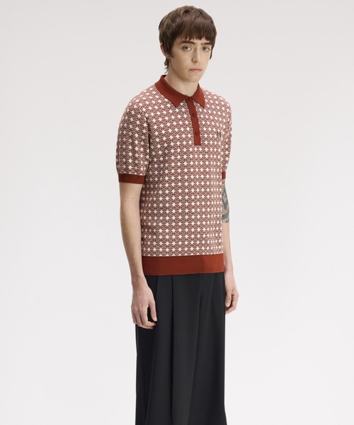 FRED PERRY（フレッドペリー） ポロシャツ 半袖 Floral Jacquard Shirt 
