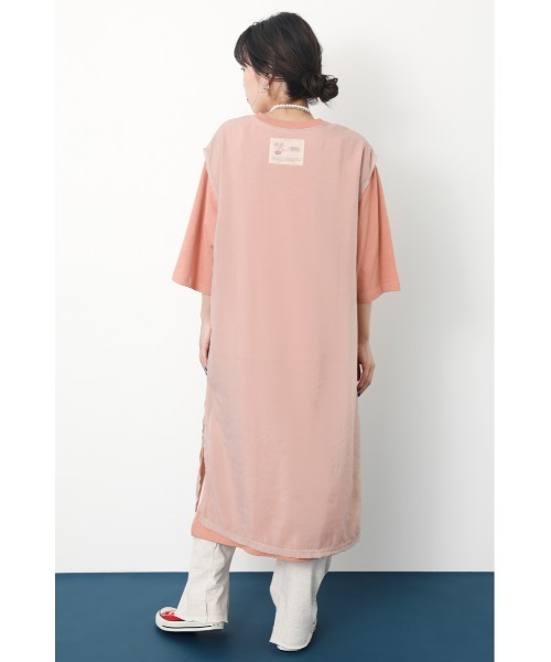 「RODEO CROWNS WIDE BOWL」 7分袖ワンピース FREE スモークピンク レディース_画像3