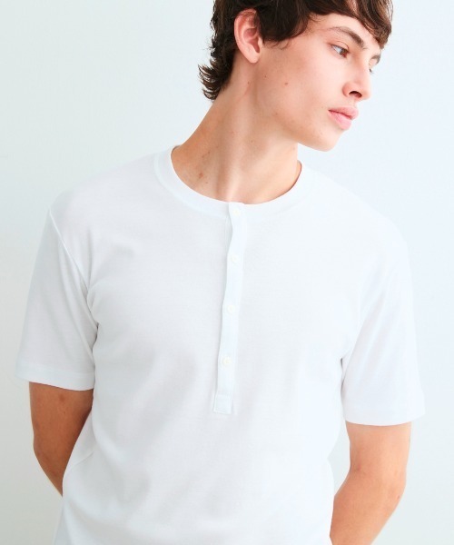 「three dots」 半袖Tシャツ SMALL ヘザーグレー メンズ_画像3