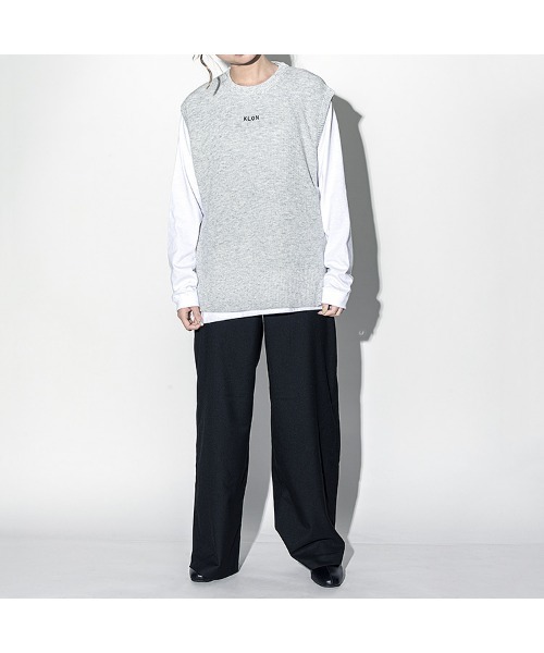 ロゴを ニット KLON KNIT RIB-VEST LOGO MOTTLED GRAY ZOZOTOWN PayPayモール店 - 通販 - PayPayモール えています