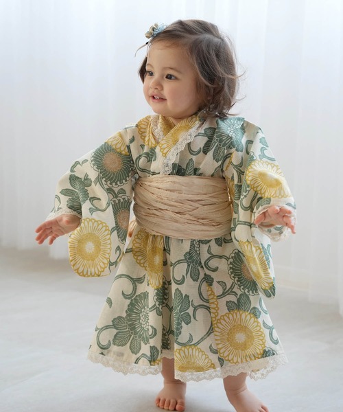 utatane 浴衣 浴衣ドレス2点セット ひよこ商店 キッズ 子供