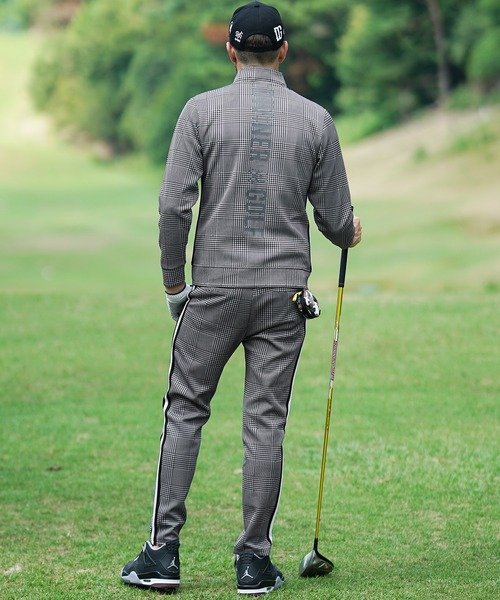 希少 DIVINER GOLF セットアップ 千鳥 ブルゾン ジャージ DIVINER GOLF】 ゴルフウェア セットアップ メンズ ゴルフパンツ