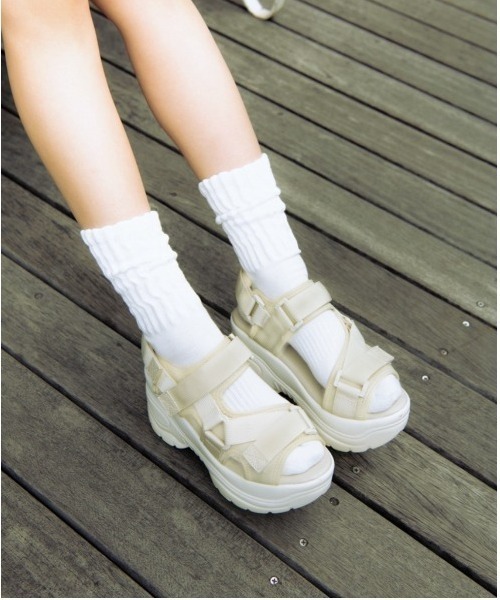 ベルクロ 厚底サンダル r-1011 welleg サンダル ベルクロ 厚底サンダル レディース : ZOZOTOWN