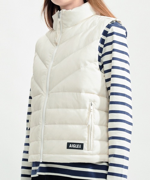 AIGLE ダウンベスト ベスト 撥水 キルティンナイロン