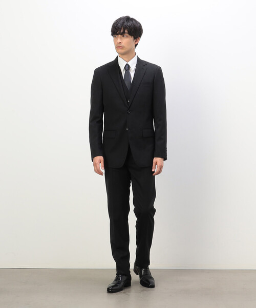 COMME CA ISM ブラック スーツベスト 150cm COMME CA ISM スーツ ベスト 「セットアップ対応」ポリエステル