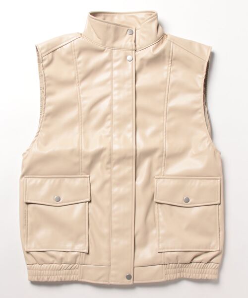 ベスト ジレ 合皮 オーバーベスト 31520A132 レディース : ZOZOTOWN 