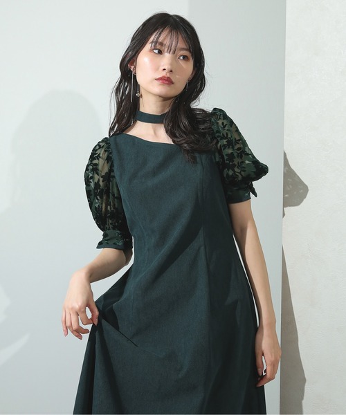 定価19,800円【couture an】フラワー刺繍チョーカードレス 定価19,800円フラワー刺繍チョーカードレス ドレス