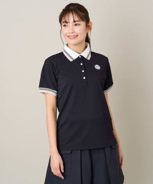 a.v.v tシャツ レディースゴルフウエア ラインリブポロシャツ