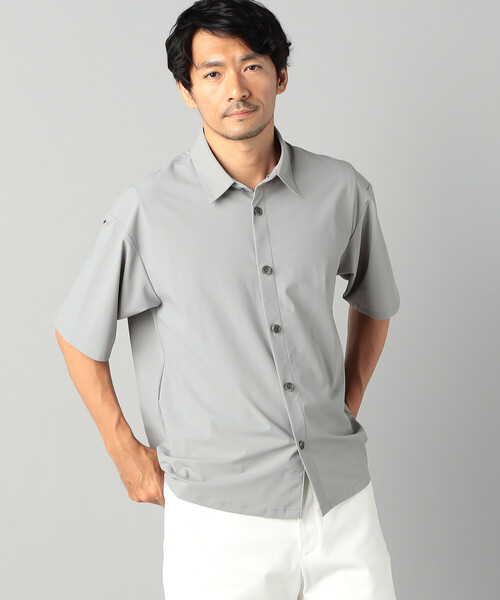 COMME CA MEN（コムサメン） 七分袖 シャツ ナイロントリコット 半袖