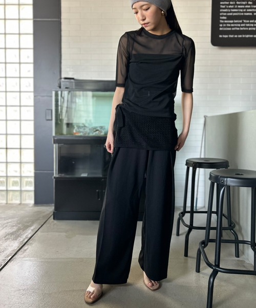COTO-COTO コトコト レディース トップス 半袖 五分袖 Lサイズ KOEISTORE トップス レディース カットソー tシャツ 半袖 黒