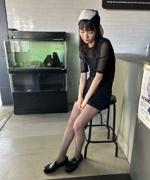 Kotoe tシャツ シアートップス シースルーカットソー 五分袖