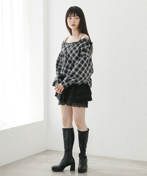 Heatherロングブーツ Heather ブーツ スクエアストレッチロングブーツ 138307