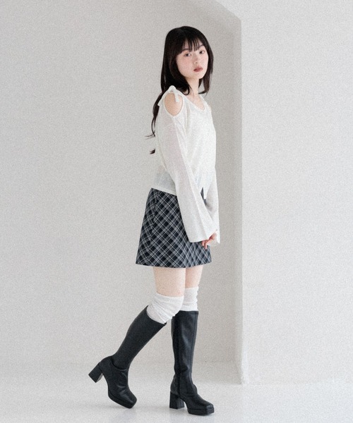 Heather ブーツ スクエアストレッチロングブーツ 138307