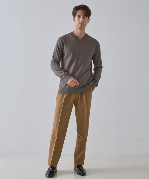 DESIGNWORKS - デザインワークス 変形カシミヤ セーター ベージュ DESIGNWORKS（デザインワークス） セーター ニット 「カシミヤタッチ