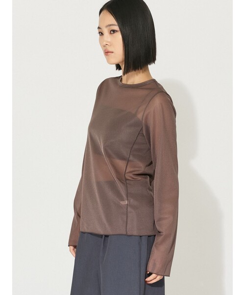 tシャツ MIDIUMISOLID for Ladies クルーネックシアープルオーバー レディース MIDIUMISOLID tシャツ for Ladies クルーネックシアープル