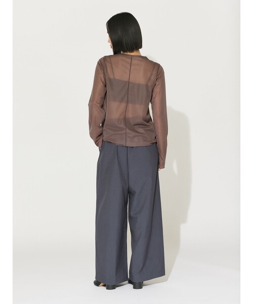 tシャツ MIDIUMISOLID for Ladies クルーネックシアープルオーバー レディース MIDIUMISOLID tシャツ for Ladies クルーネックシアープル
