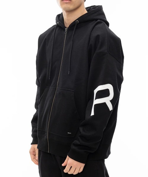 【RVCA】ロゴ ジップパーカー ブラック / 送料無料 RVCA パーカー メンズ TECH FLEECE HOODIE I 「2024年秋冬モデル