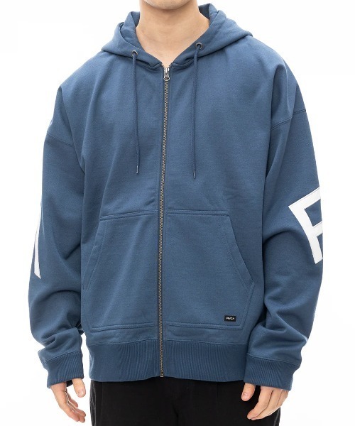 完売品RVCA バックロゴジップスウェットパーカー RVCA パーカー メンズ FAKE ZIP HD 「2024年秋冬モデル」/ルーカ