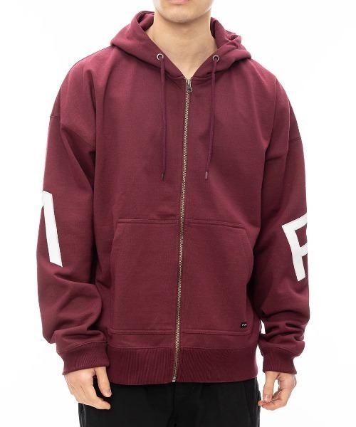 完売品RVCA バックロゴジップスウェットパーカー RVCA パーカー メンズ FAKE ZIP HD 「2024年秋冬モデル」/ルーカ
