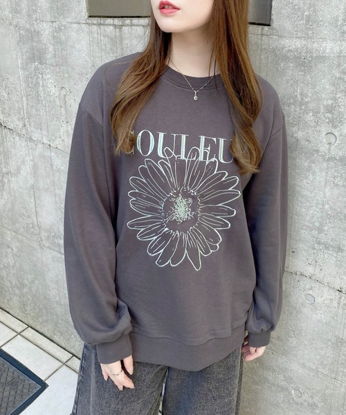 GANNI 花柄刺繍スウェット グレー GANNI 花柄刺繍スウェット グレー