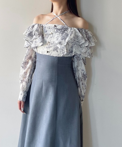 NOMAE フリルブラウスドッキングワンピース NOMAE ワンピース フリルブラウスドッキングワンピース