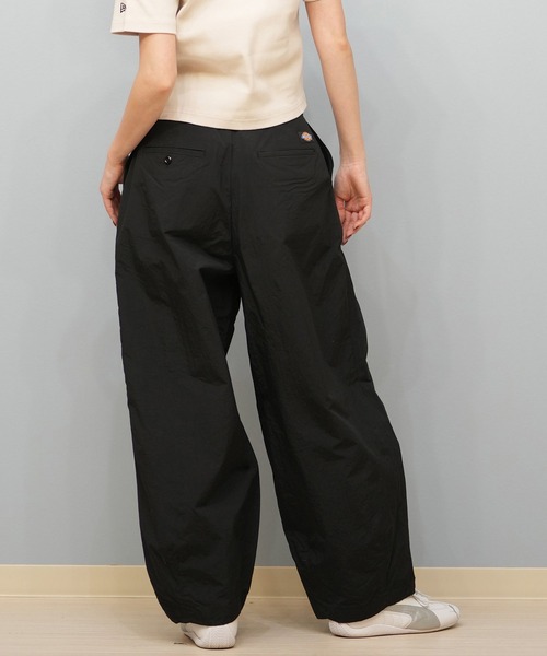 別注 ディッキーズ フッド フリークスストア ナイロンパンツ レディース 黒 Dickies スラックス パンツ Dickies/ディッキーズ ナイロン