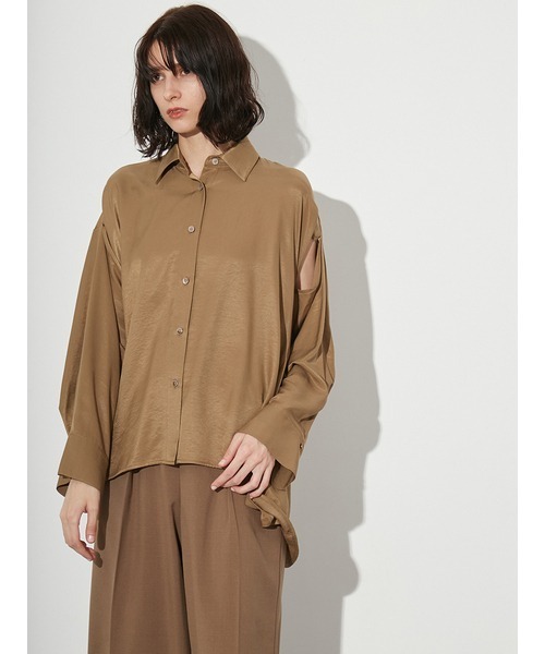 ブラウス シャツ スリットフレア2WAYシャツ レディース styling/ ブラウス シャツ スリットフレア2WAYシャツ レディース