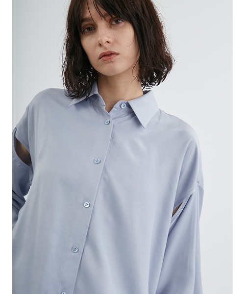 ブラウス シャツ スリットフレア2WAYシャツ レディース styling/ ブラウス シャツ スリットフレア2WAYシャツ レディース