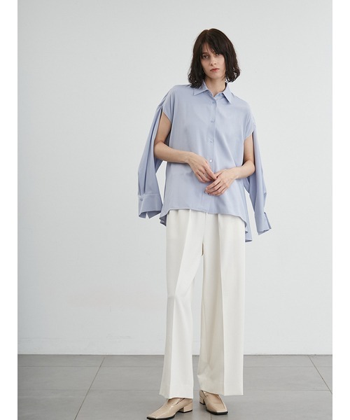 ブラウス シャツ スリットフレア2WAYシャツ レディース styling/ ブラウス シャツ スリットフレア2WAYシャツ レディース