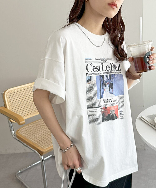 Discoat tシャツ 「ユニセックス」アソートニュースペーパー