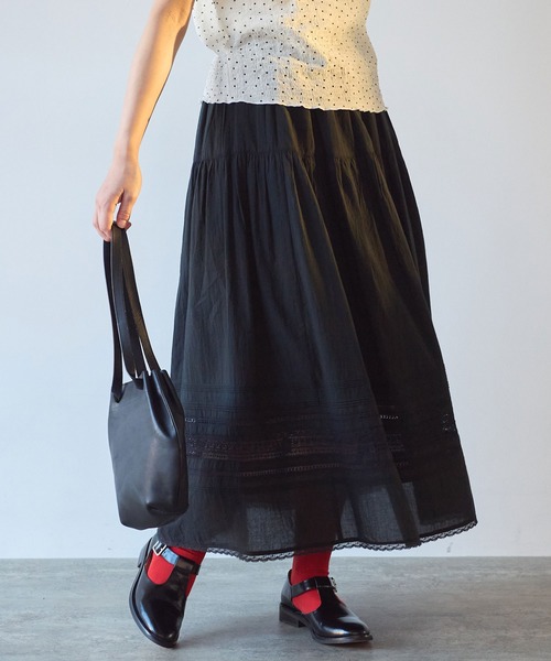 【未使用】bulle de savon チュールティアードスカート bulle de savon スカート antique lace : ZOZOTOWN Yahoo!店