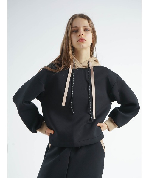 パーカー BI-COLOR BONDING HOODIE レディース