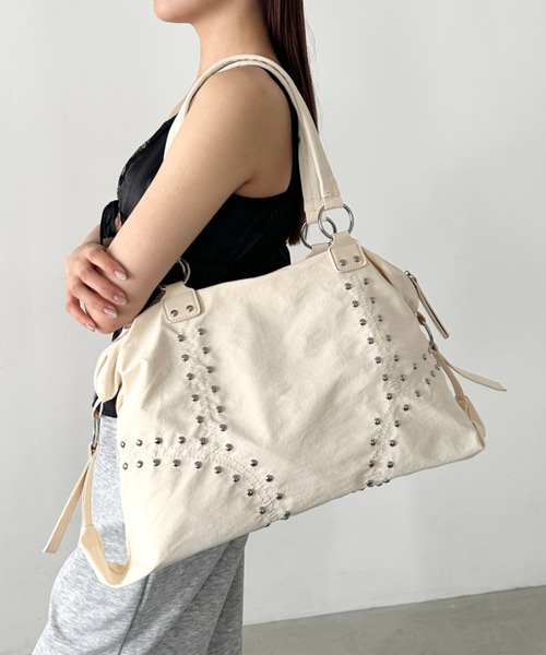 Bamm ボストンバッグ スタッズナイロンボストンバッグ